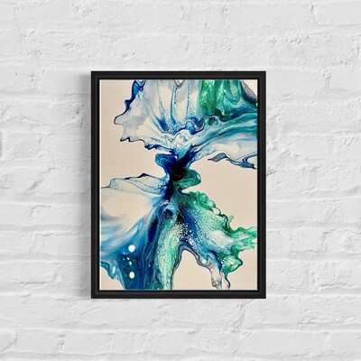 Pacific Ocean Blues Abstract Painting - Acrylic Dutch Pour