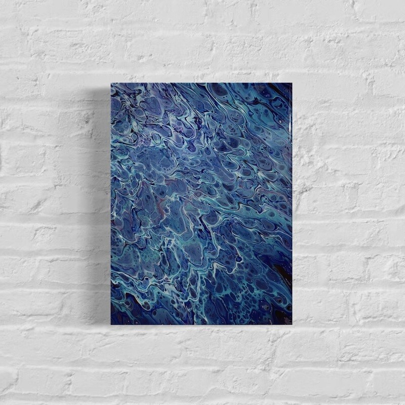 Flowing Blue and Purple Abstract Painting