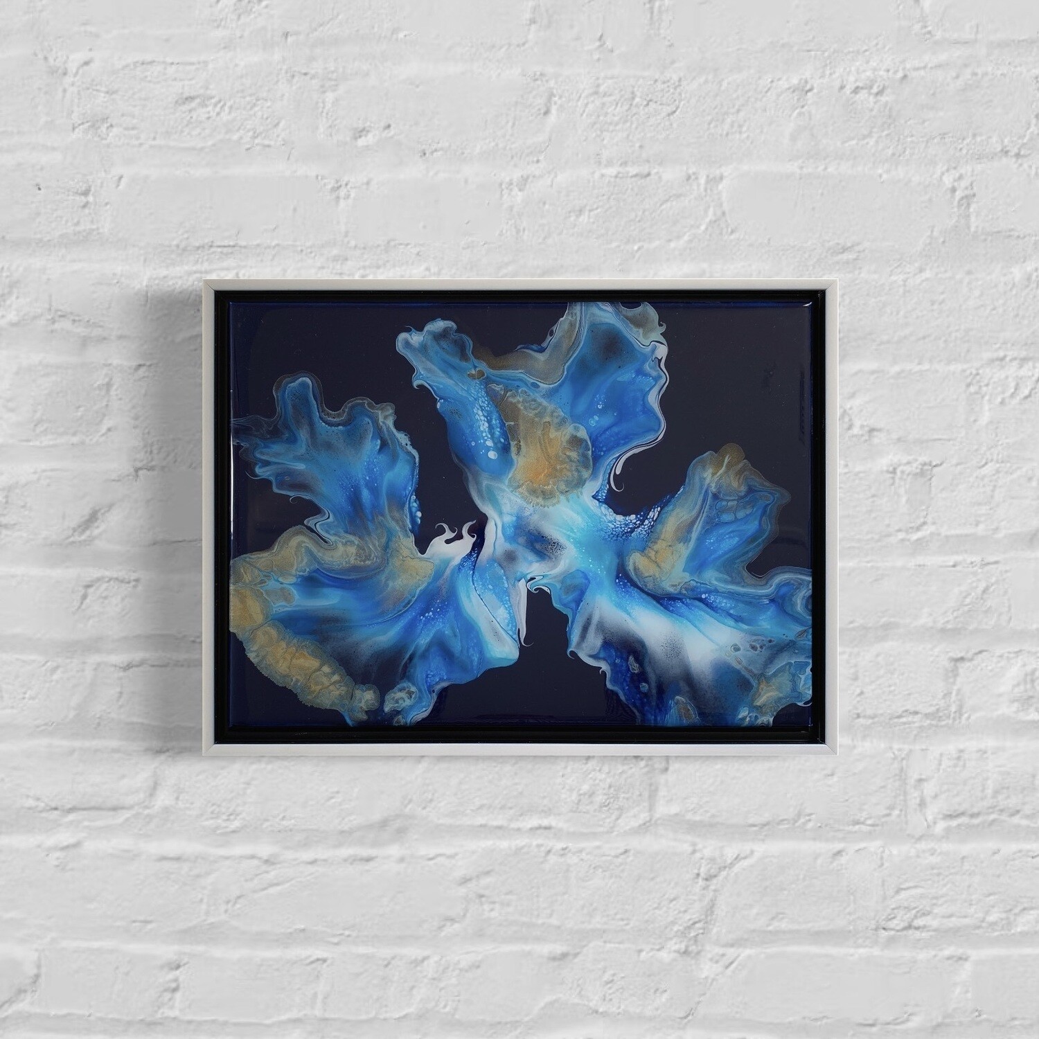 Deep Blues Original Abstract Painting - Acrylic Dutch Pour