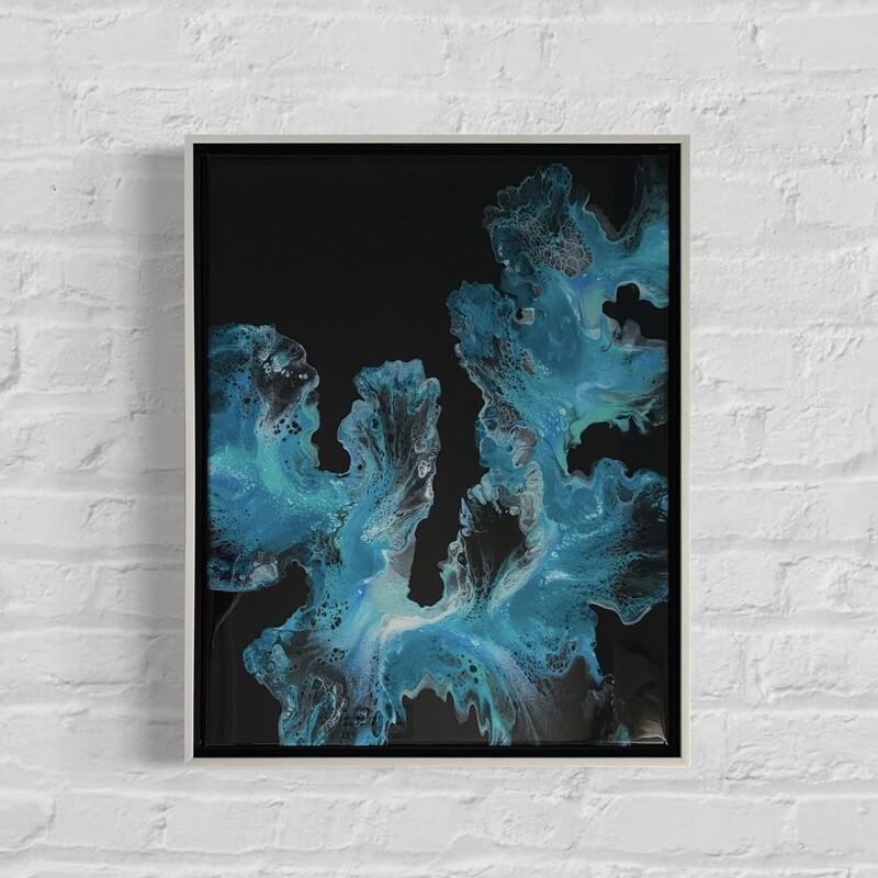 Night Reflections Abstract Painting - Framed