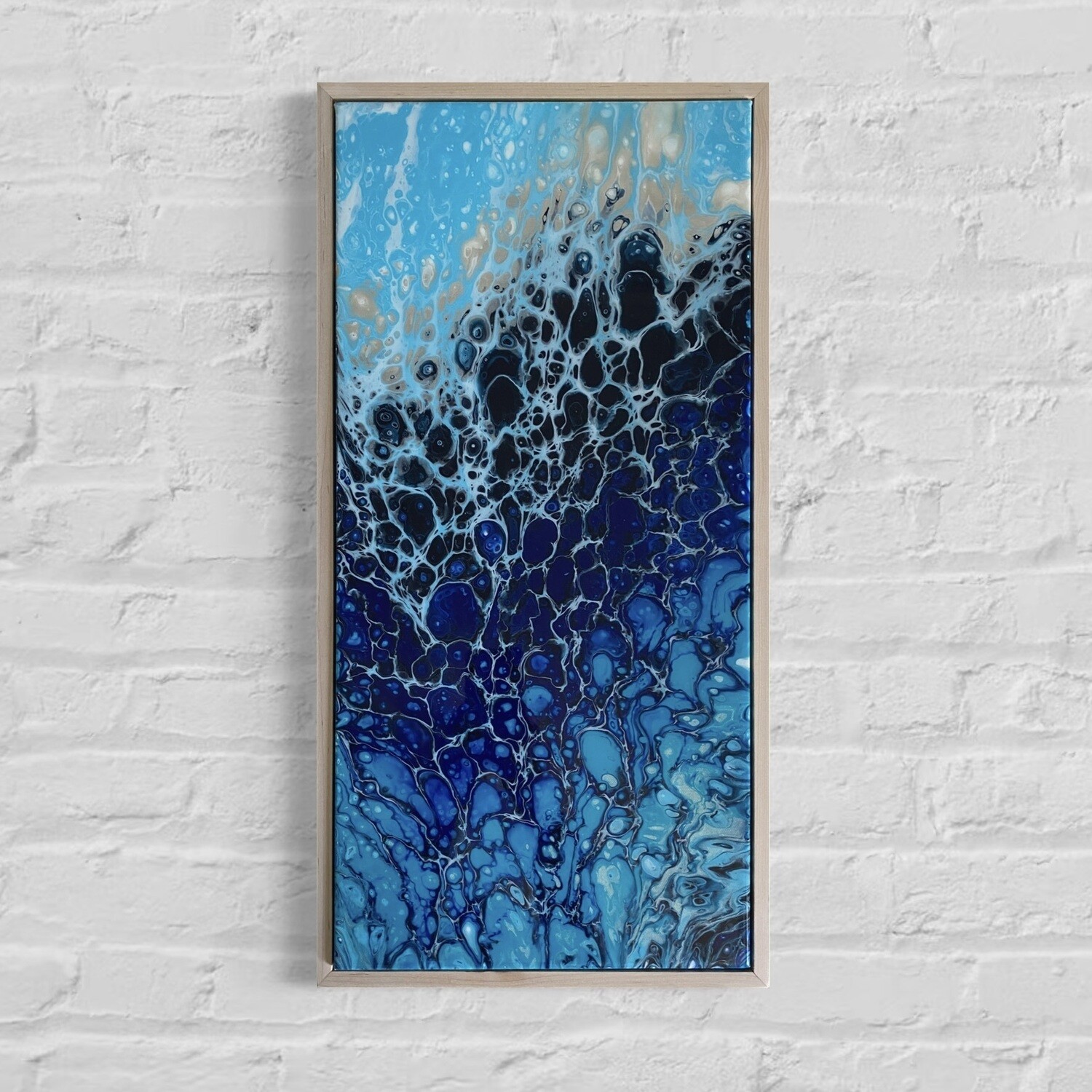 Blue Waters Abstract Painting - Acrylic Swipe Painting