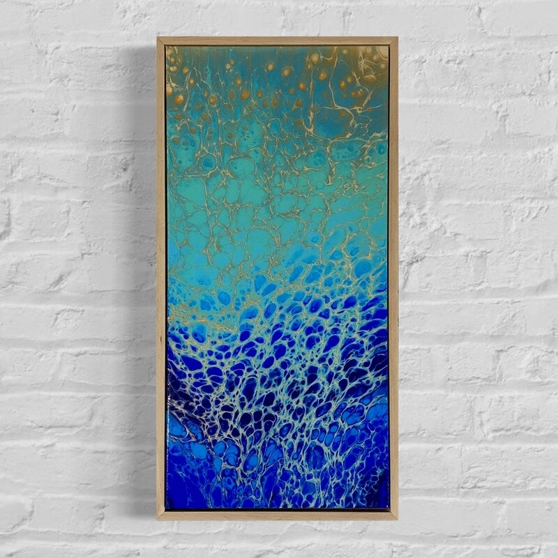 Blue Shallows Abstract Painting - Acrylic Swipe Painting