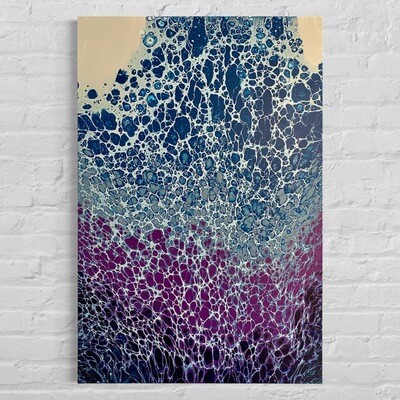 Blurple Ocean - Acrylic Swipe Painting