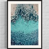 Aqua Marine Abstract Painting - Signed Print