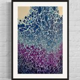 Blurple Ocean Abstract Painting - Signed Print