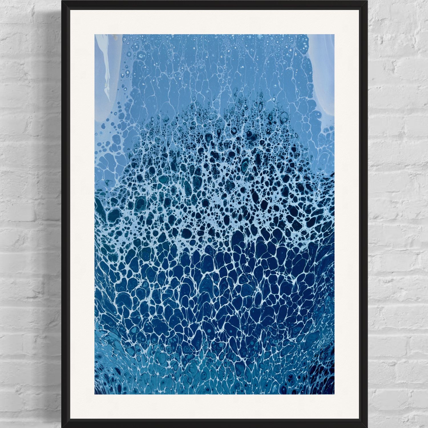 Crystal Blue Abstract Painting - Signed Print