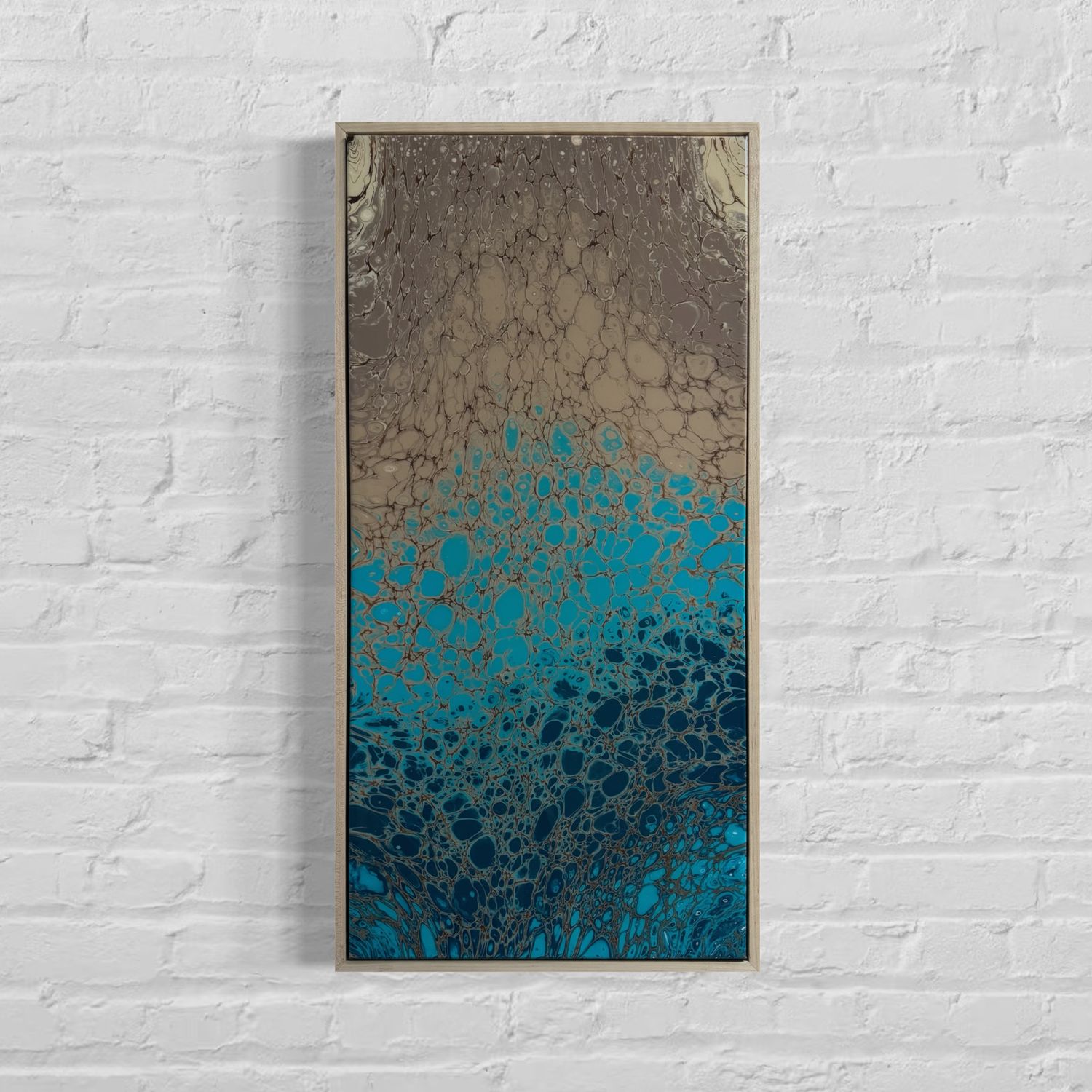 Sandy Bottom Abstract Painting - Acrylic Swipe Painting