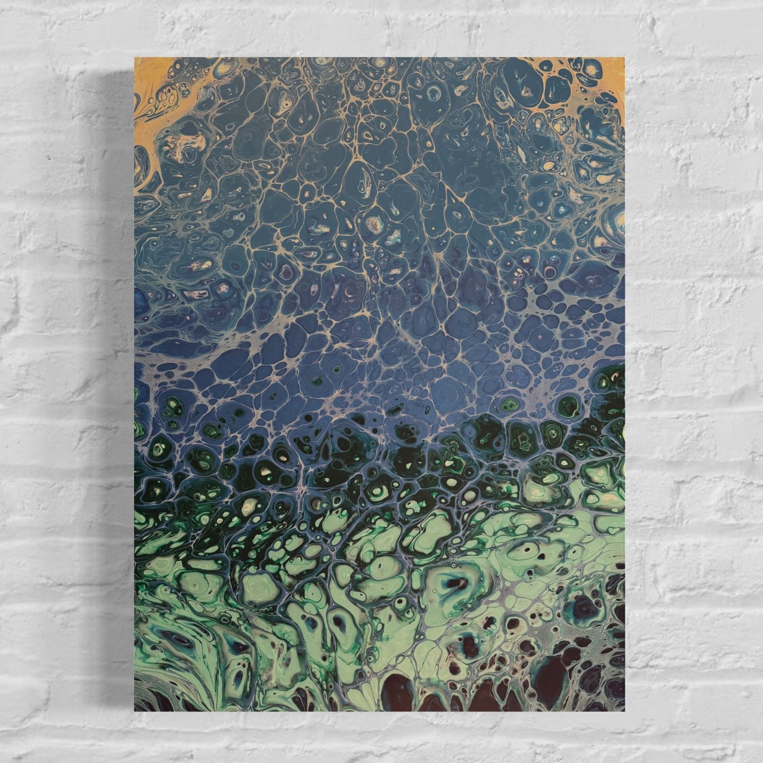 Tropical Waters Original Abstract Painting - Framed