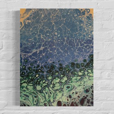 Tropical Waters Original Abstract Painting - Framed