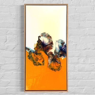 Orange Crush - Acrylic &quot;Dutch Pour&quot; Painting