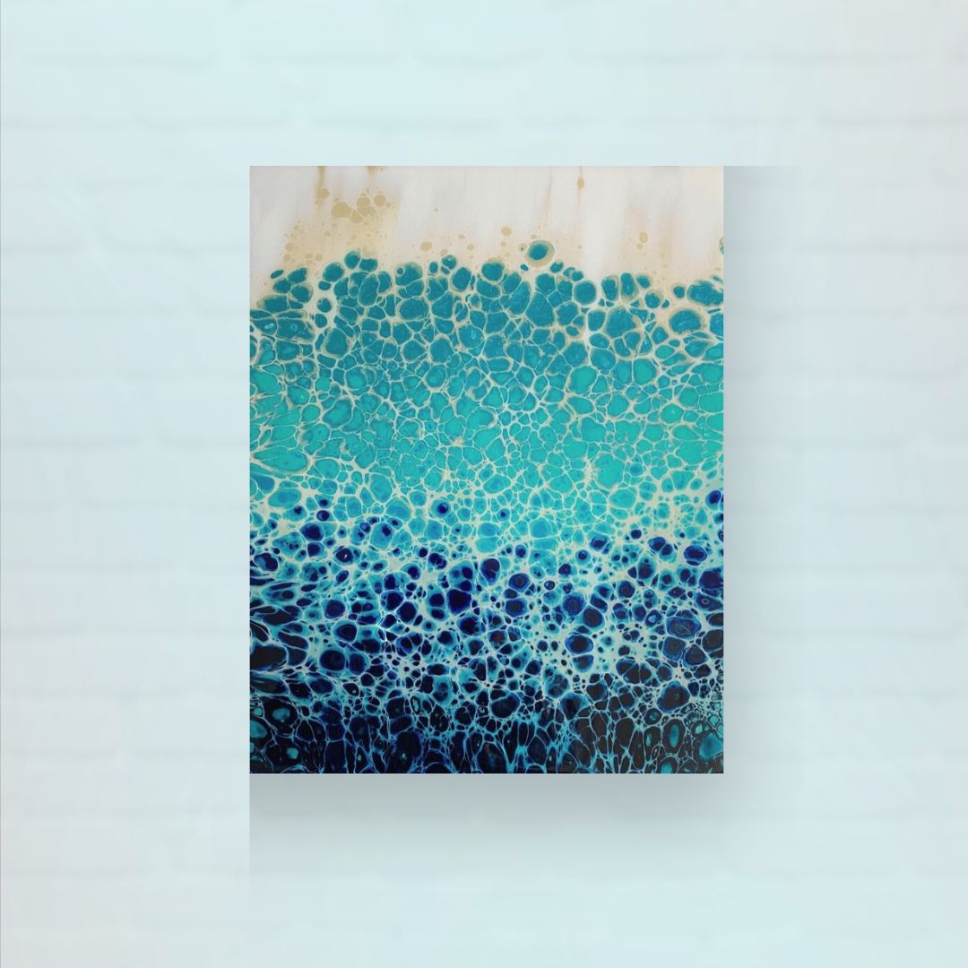 Beach Bubbles - Acrylic Swipe Painting