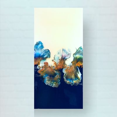 Blue Crush - Acrylic &quot;Dutch Pour&quot; Painting