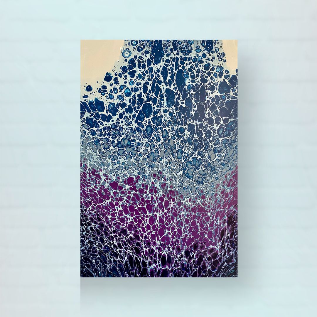 Blurple Ocean - Acrylic Swipe Painting