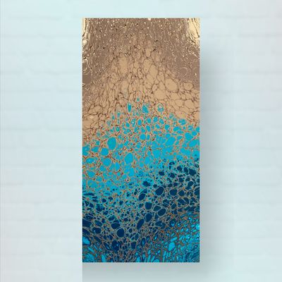 Sandy Bottom Abstract Painting - Acrylic Swipe Painting