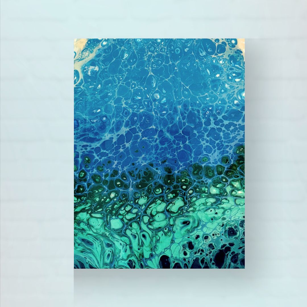 Tropical Waters Original Abstract Painting - Framed