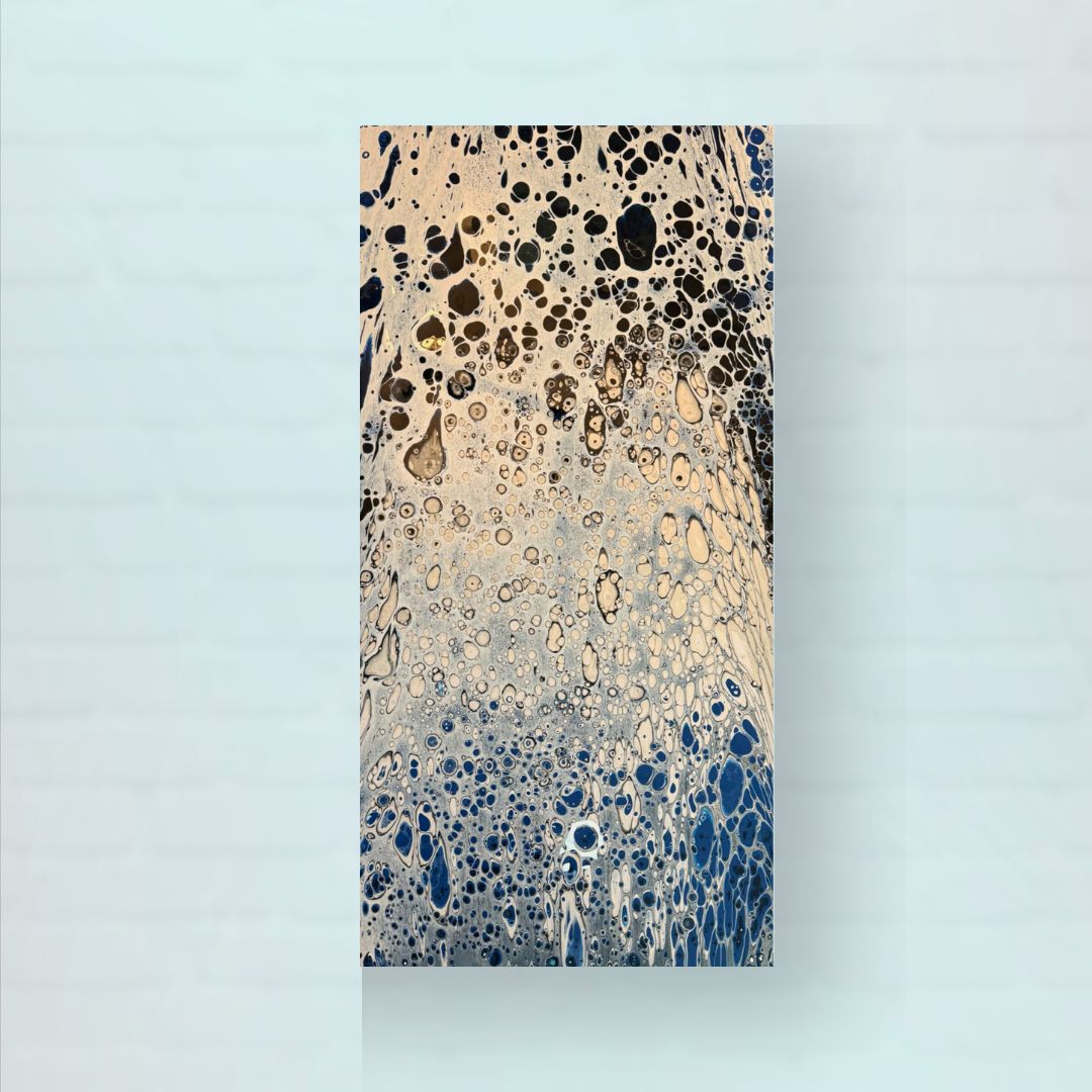 Blue Currents Abstract Painting - Acrylic Swipe Painting