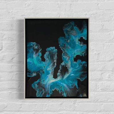 Night Reflections Abstract Painting - Framed Night Reflections Abstract Painting - Framed