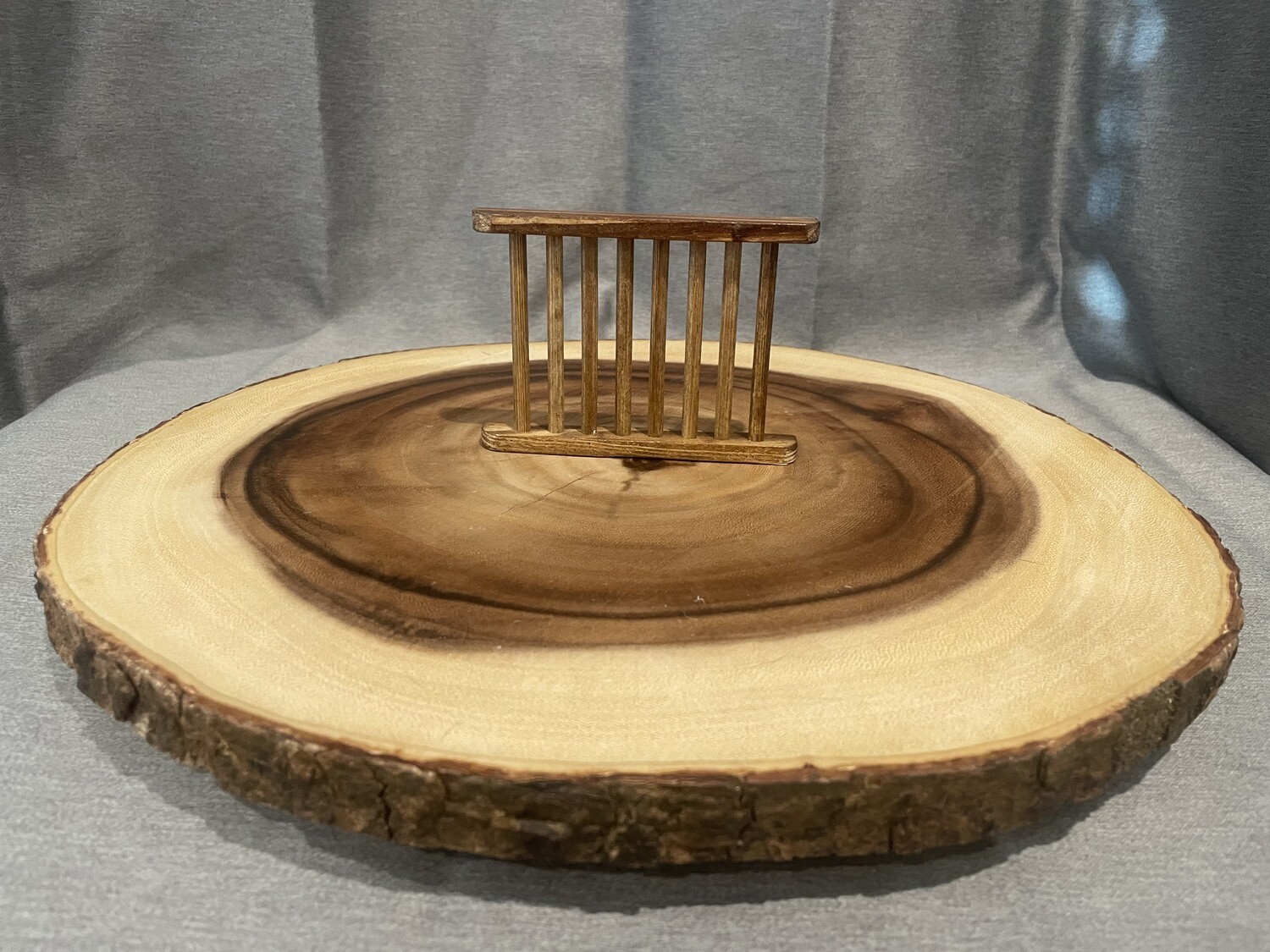 Stained Wooden Soap Rack