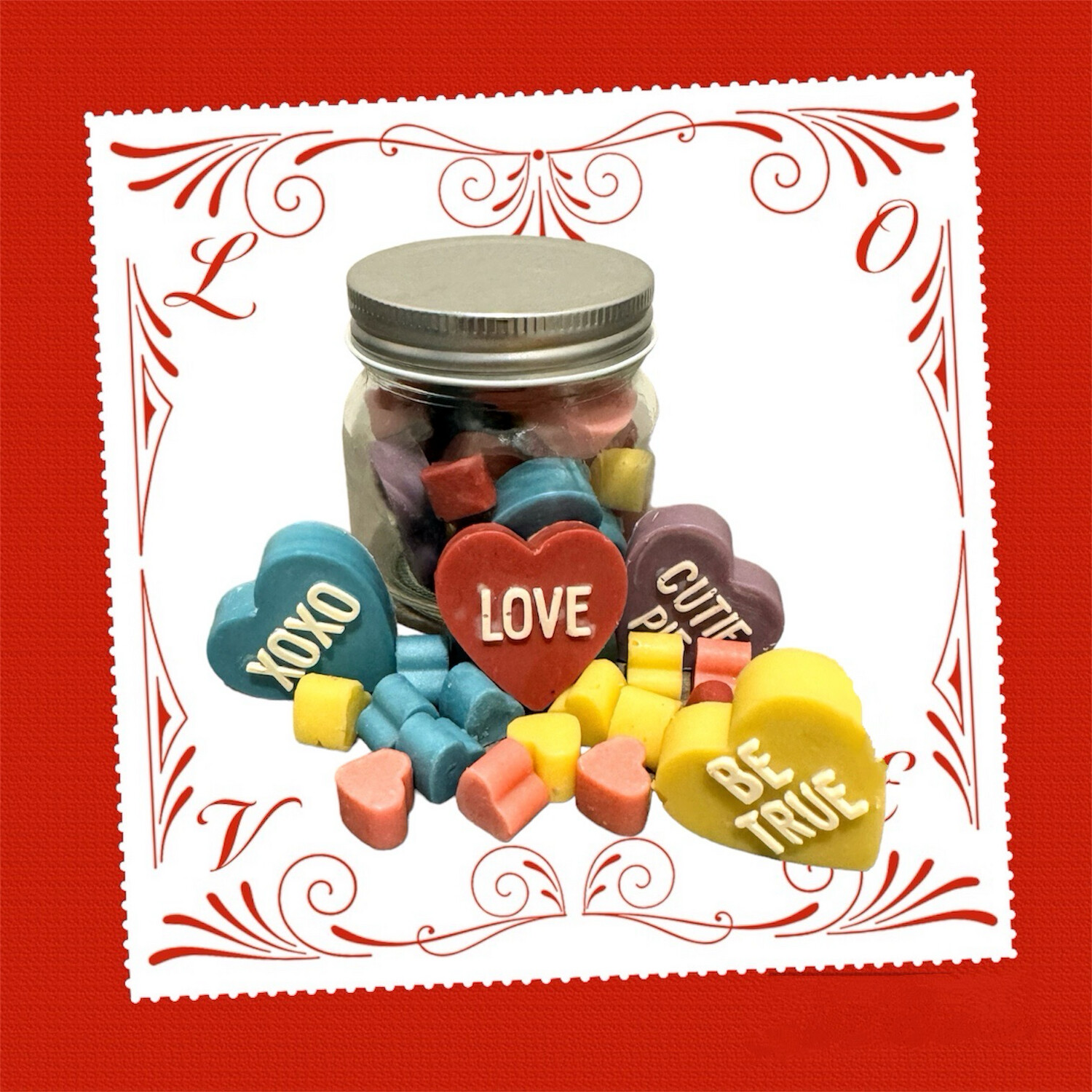 Natural Bar Soap (Mini Conversation Hearts Jar)