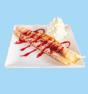 Crepe de fresas con nata