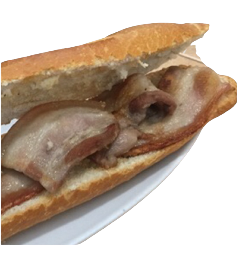 Bocadillo panceta a la plancha