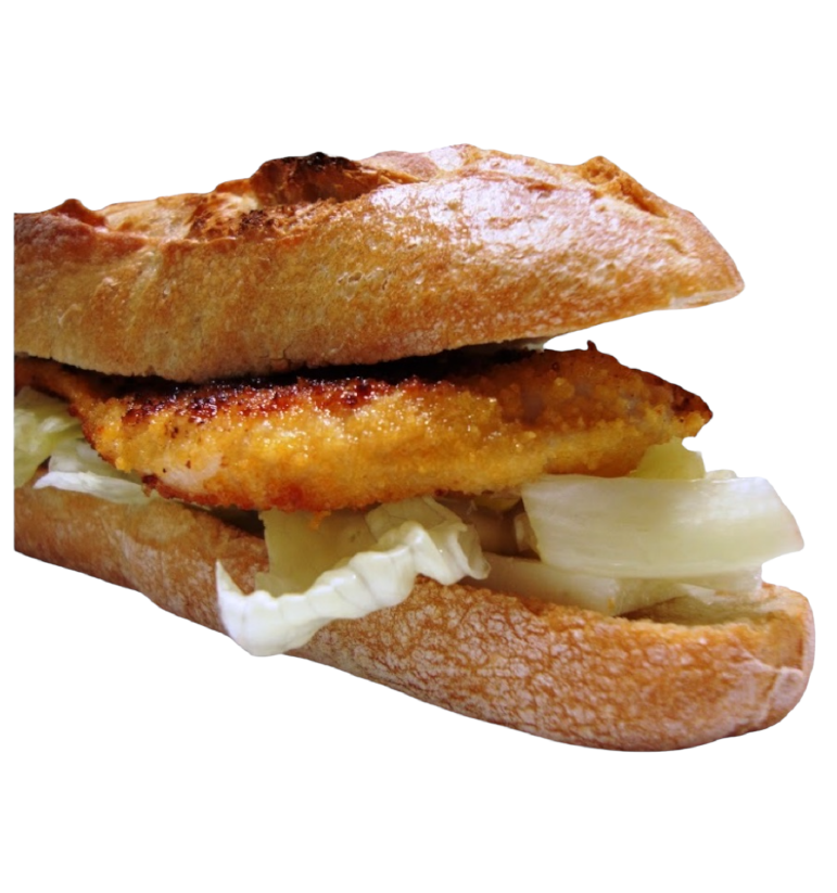 Bocadillo tiras de pollo y lechuga