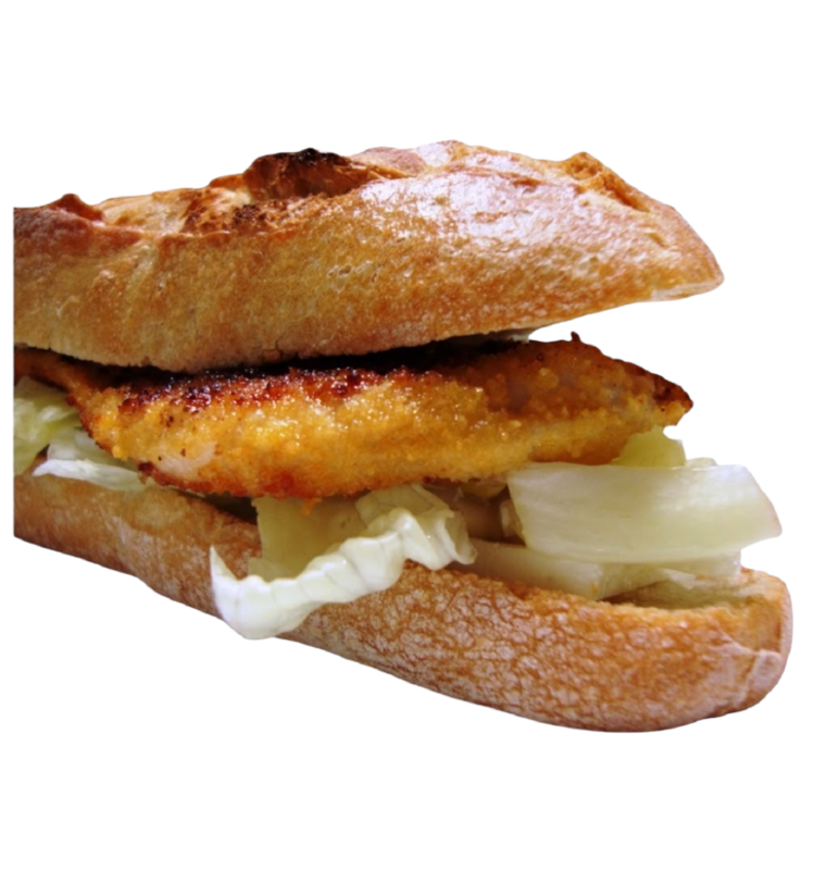 Bocadillo tiras de pollo y lechuga