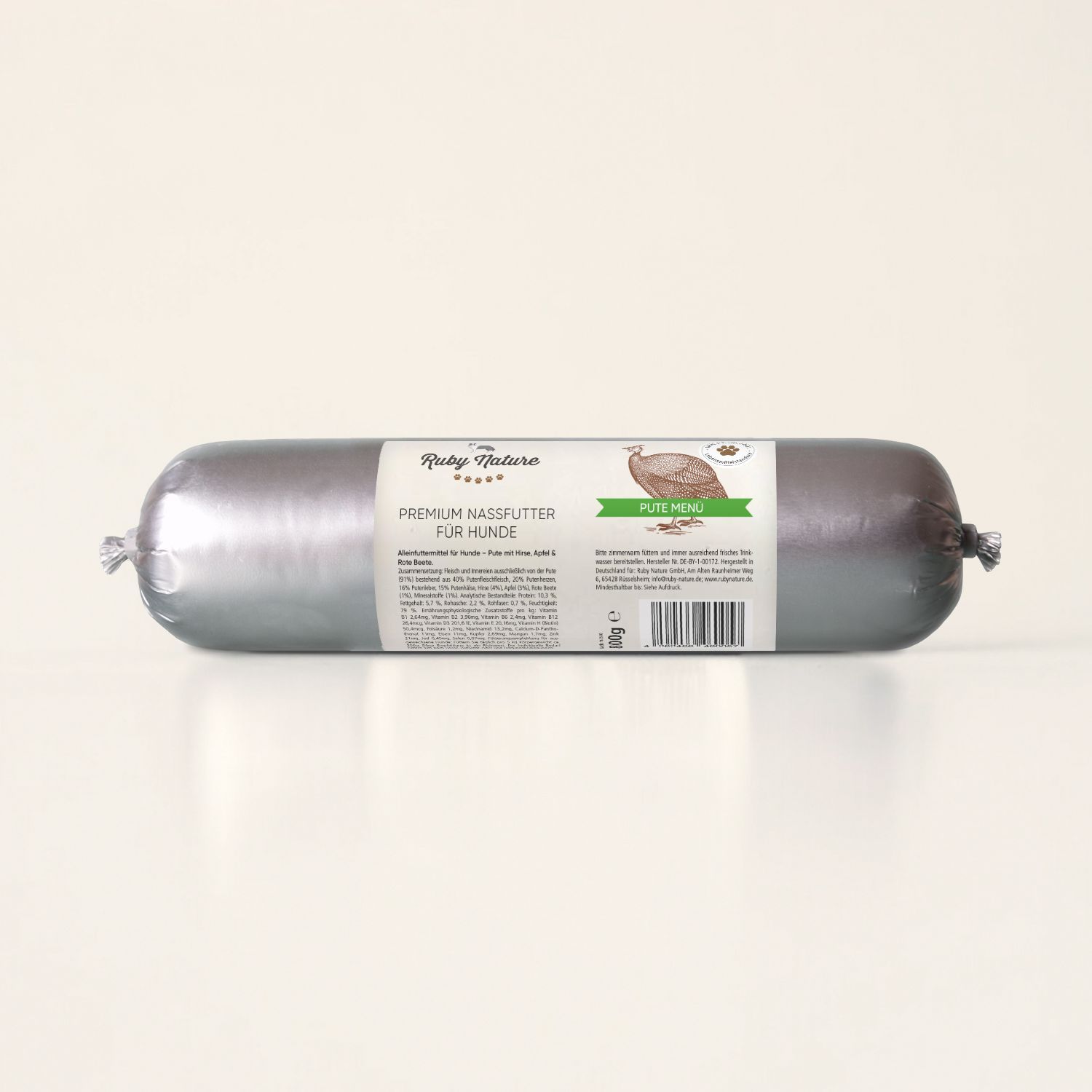 Pute mit Hirse, Apfel & Rote Beete, 800g