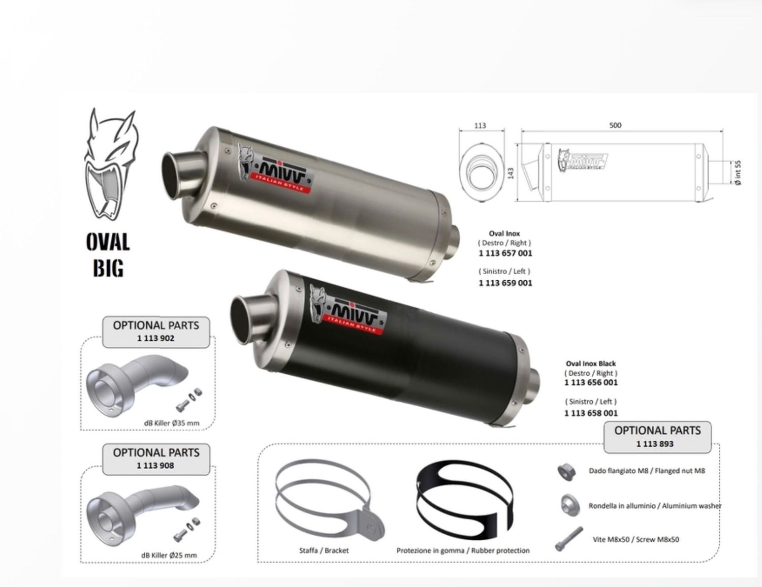 Silencieux Universel MIVV Oval Big