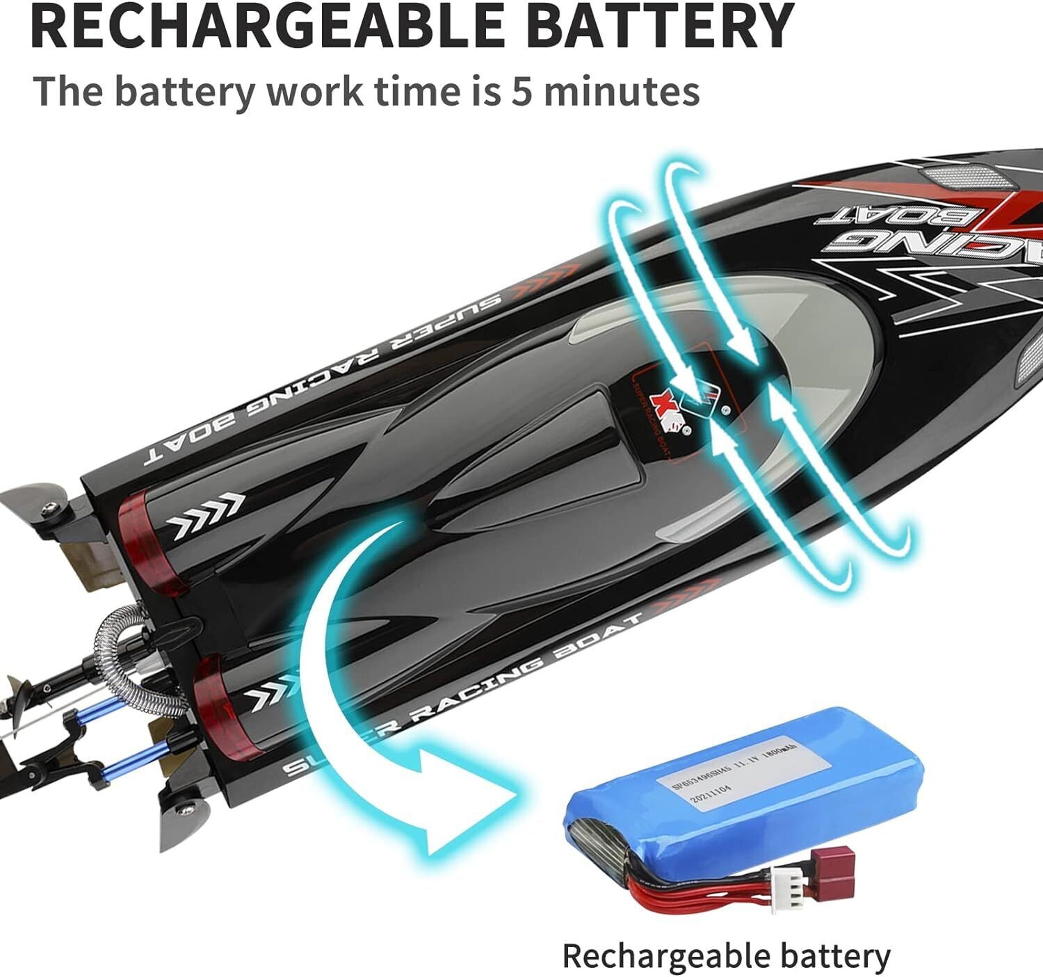 WLtoys WL916 RC Boat Barche Telecomandate 60 Km/h 2.4 GHz RC Boat - Foto 10