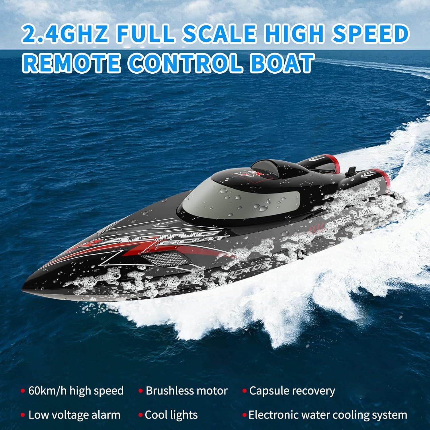Wltoys WL916 RTR 2.4G Brushless RC Boot Schnell 60km/h Hochgeschwindigkeitsfahrzeuge mit LED-Licht Wasserkühlsystem Modelle Spielzeug