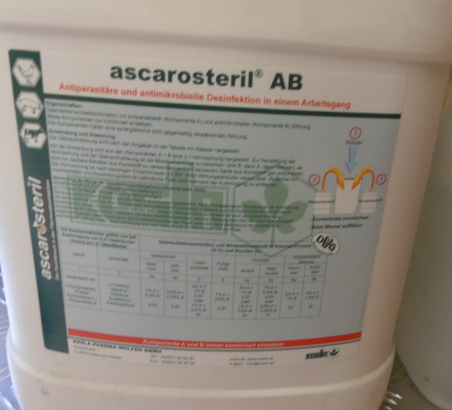 Ascarosteril  AB, Desinfektionsmittel für die Tierhaltung
