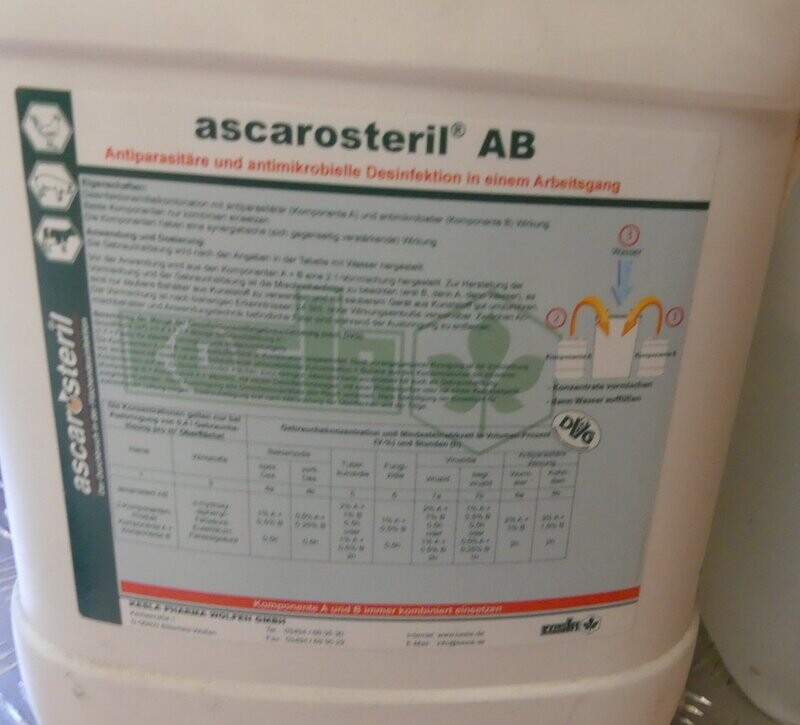 Ascarosteril AB, Desinfektionsmittel für die Tierhaltung Ascarosteril AB, Desinfektionsmittel für die Tierhaltung
