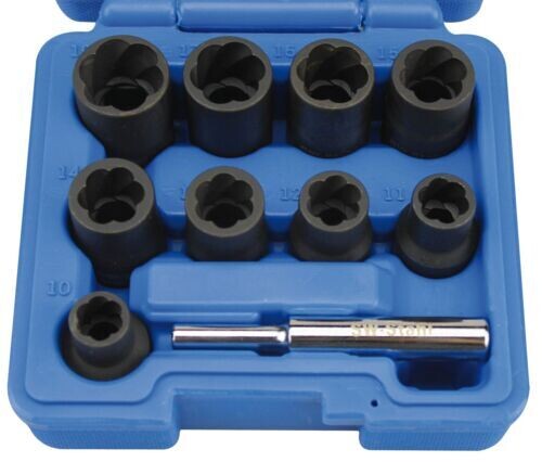 SW- Stahl Spiralnuten Nuss Einsatz Set 1/2" Zoll 10- 19 mm Schrauben Ausdreher
