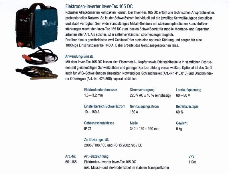 Elektroden-Inverter Inver-Tec 165 DC