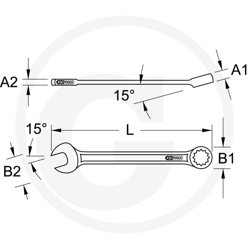 KS Tools Ringmaulschlüssel, abgewinkelt 6 mm