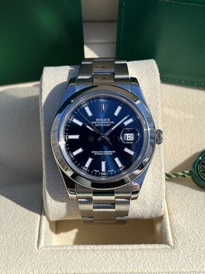 Rolex Datejust 116300 41mm Blue stick dial