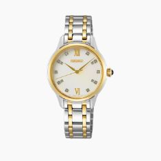 Seiko Diamonds Collection Women's – White Mother-of-Pearl Dial, Quartz Seiko SRZ540 Diamonds Collection watch, genuine white mother-of-pearl dial with diamond markers in a two-tone case