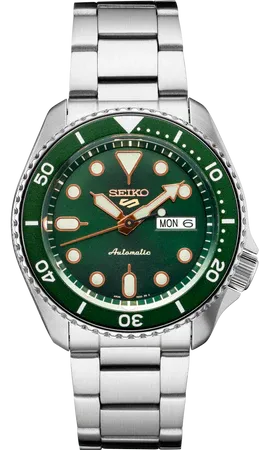 Seiko 5 Sports SKX Sports Style – Green Dial, 42.5mm, Automatic – SRPD63 Seiko SRPD63 5 Sports SKX Sports Style watch, green dial with rose-gold accents and a green rotating bezel