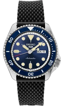 Seiko SRPD93 5 Sports SKX Sports Style watch, blue sunray dial and blue rotating bezel