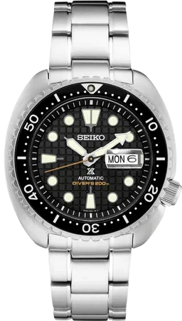 Seiko Prospex Automatic Diver – Black Dial, 45mm – SRPE03 Seiko SRPE03 Prospex Automatic Diver watch, black dial, black ceramic bezel and sapphire crystal