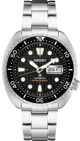 Seiko Prospex Automatic Diver – Black Dial, 45mm – SRPE03 Seiko SRPE03 Prospex Automatic Diver watch, black dial, black ceramic bezel and sapphire crystal