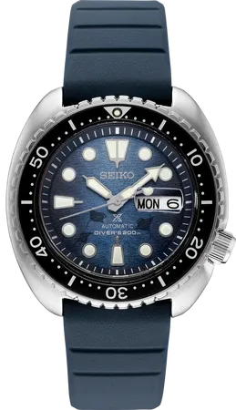 Seiko Prospex Automatic Diver Special Edition “Manta Ray” – Gradient Blue Dial, 45mm – SRPF77 Seiko SRPF77 Prospex Automatic Diver watch, dark gradient-blue wave-stamped dial with ceramic bezel
