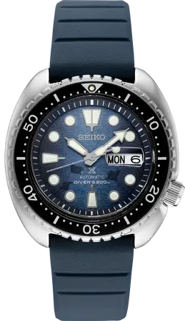 Seiko Prospex Automatic Diver Special Edition “Manta Ray” – Gradient Blue Dial, 45mm – SRPF77 Seiko SRPF77 Prospex Automatic Diver watch, dark gradient-blue wave-stamped dial with ceramic bezel