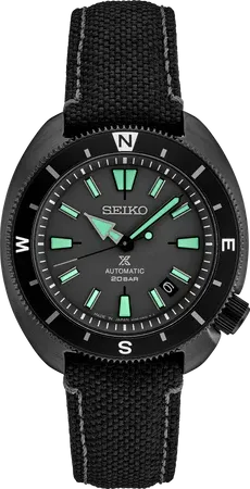 Seiko Prospex Black Series “Night Vision” Limited Edition – Black Dial, 45mm, Automatic – SRPH99 Seiko SRPH99 Prospex Black Series “Night Vision” watch, black dial with blue-green LumiBrite in a blacked-out case