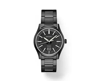 Seiko Essentials Collection Men's – Black Dial, 39.5mm, Quartz – SUR515 Seiko SUR515 Essentials Collection watch, black dial with big-date display in a hard-coated case