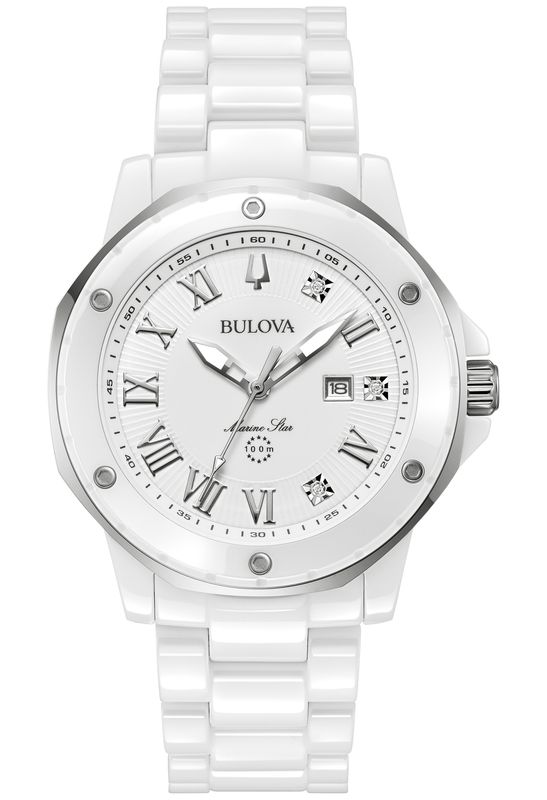 Bulova Marine Star Marc Anthony Ladies Ceramic Watch 98P222