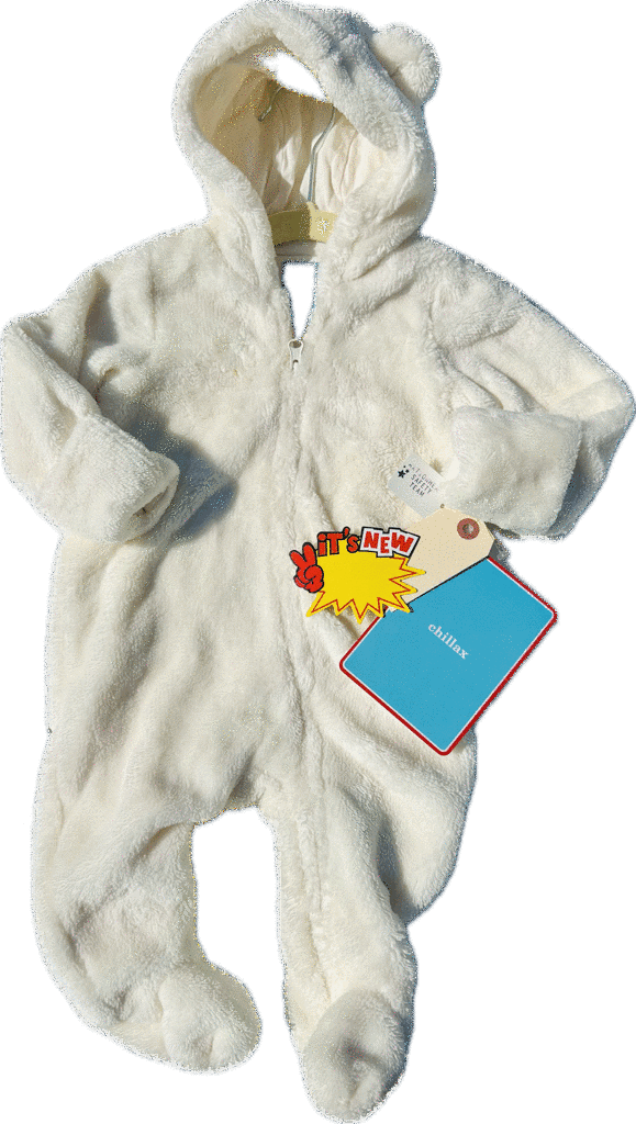 Baby Gap Full Zipped Cover All Soft Bodysuit With A Hoodie. Size: 3-6m.