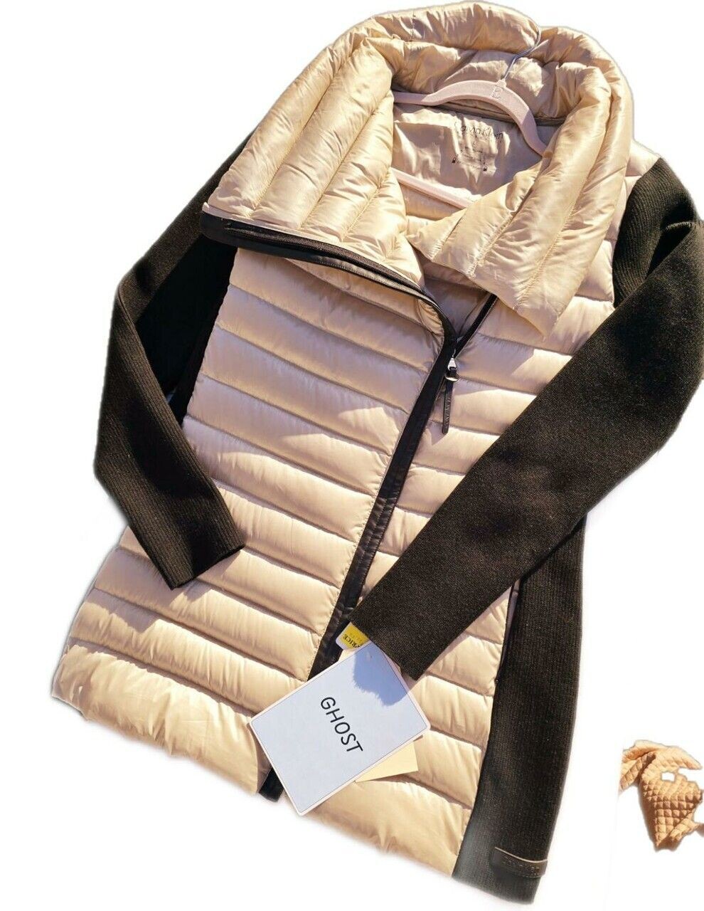 ​Calvin Klein Performance/premium Down 2-tone Full Zip Puffy Jacket With Zip Security Pocket
