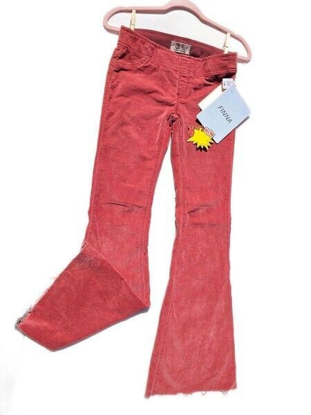Vintage Inspired Corduroy Boot Leg Cut Pants With 2 Back Pockets